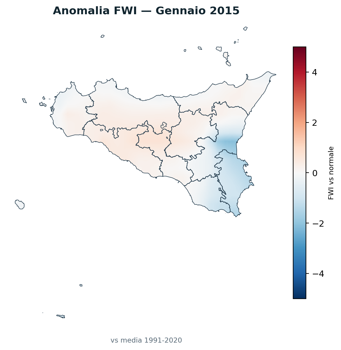 Anomalia vs normale Gennaio 2015