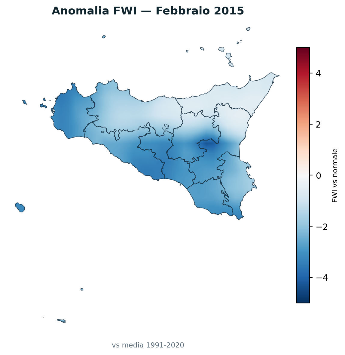 Anomalia vs normale Febbraio 2015