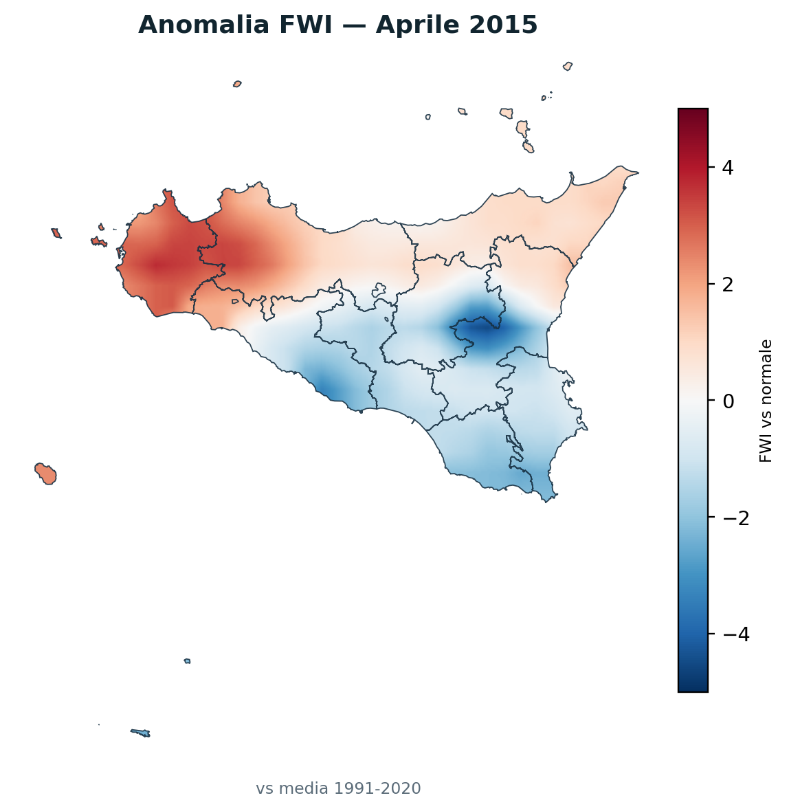 Anomalia vs normale Aprile 2015