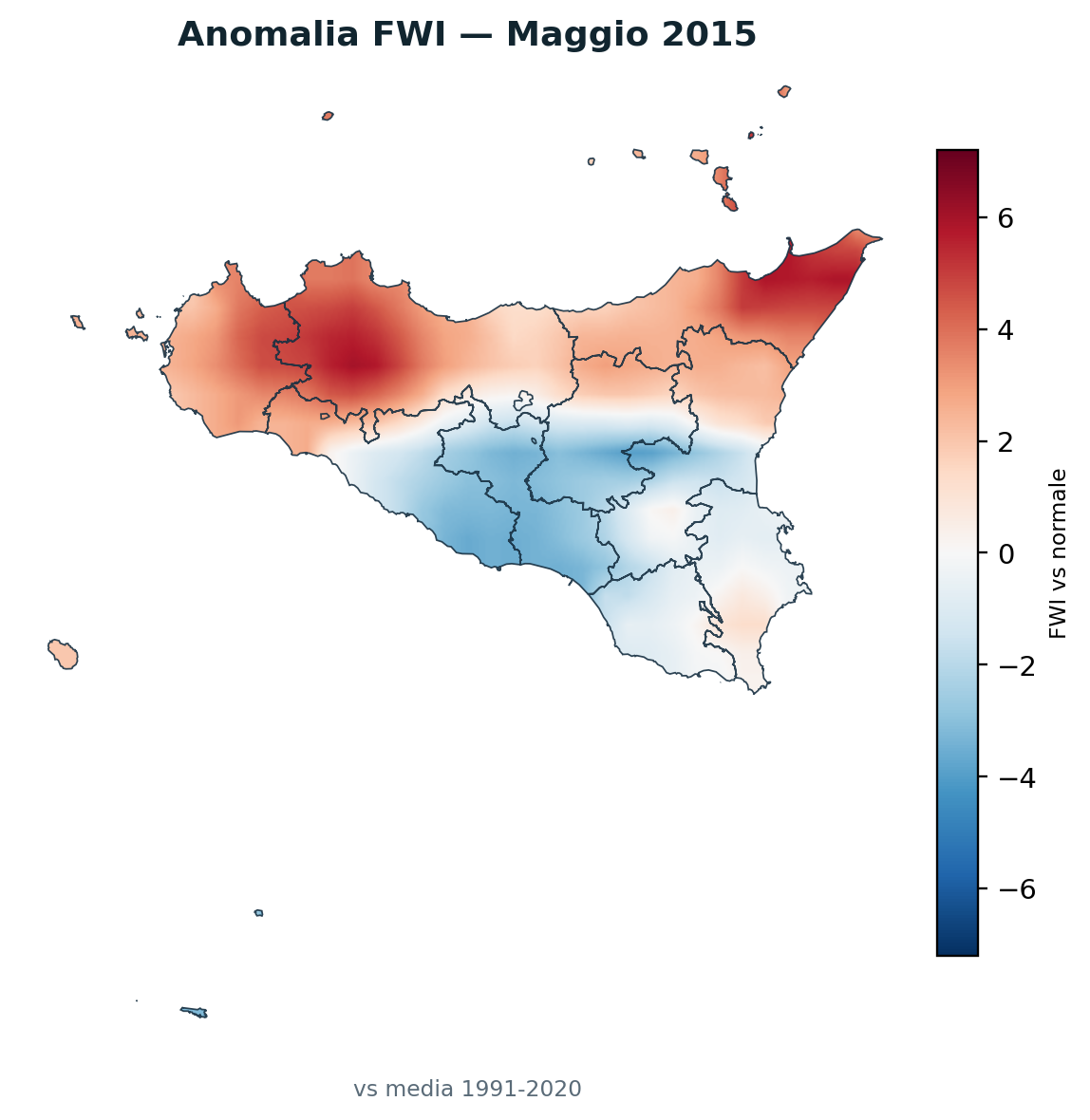 Anomalia vs normale Maggio 2015
