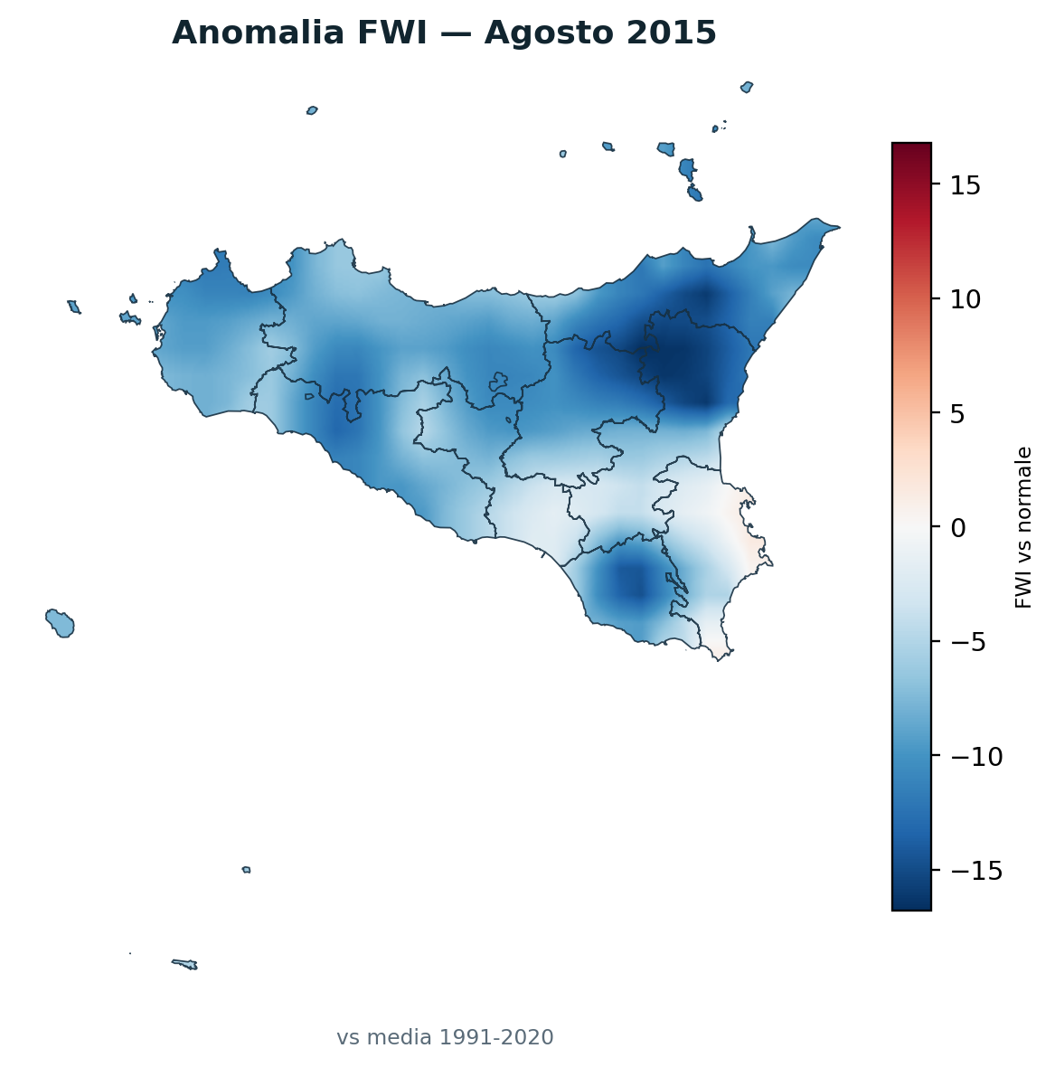 Anomalia vs normale Agosto 2015