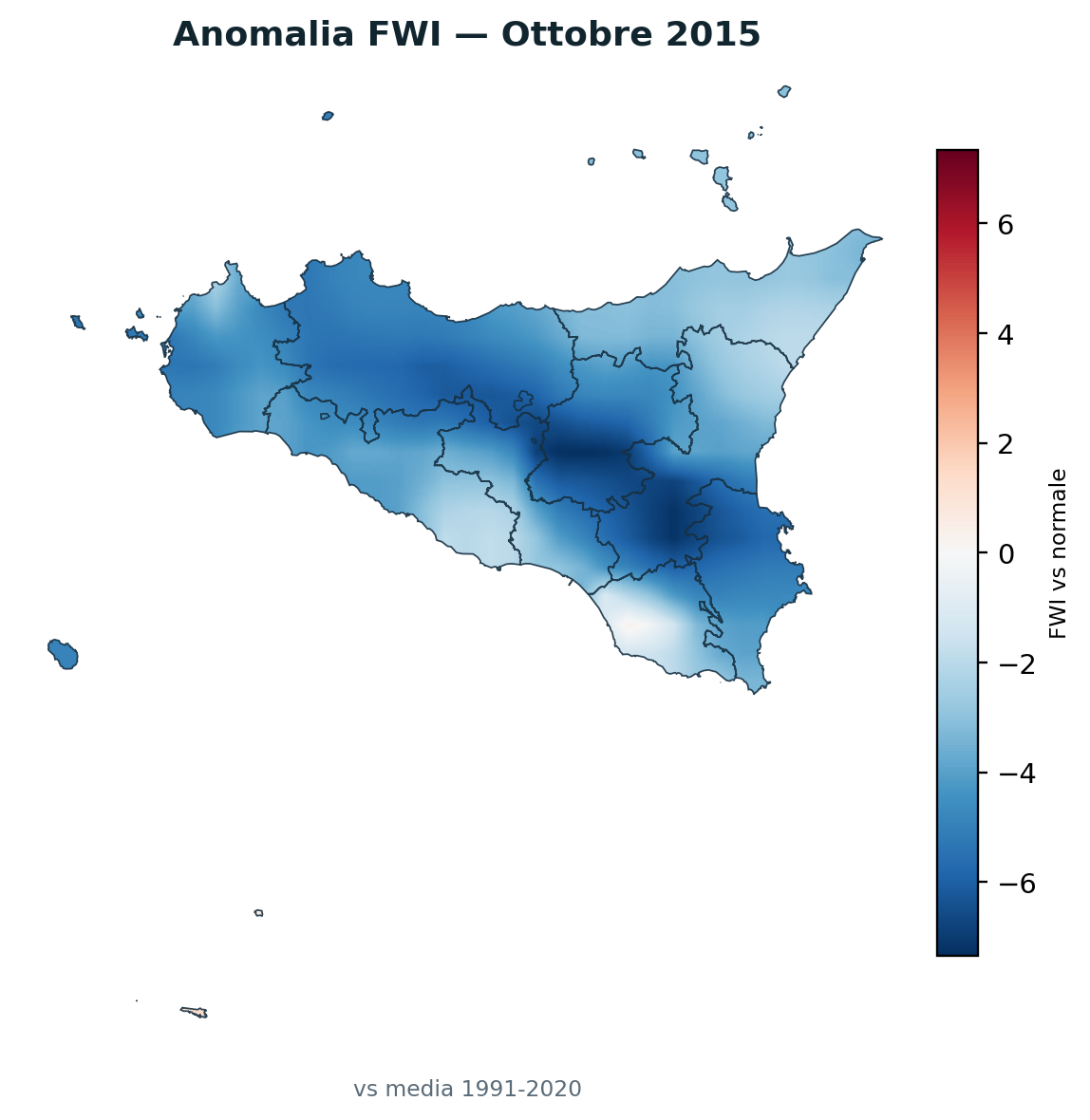 Anomalia vs normale Ottobre 2015
