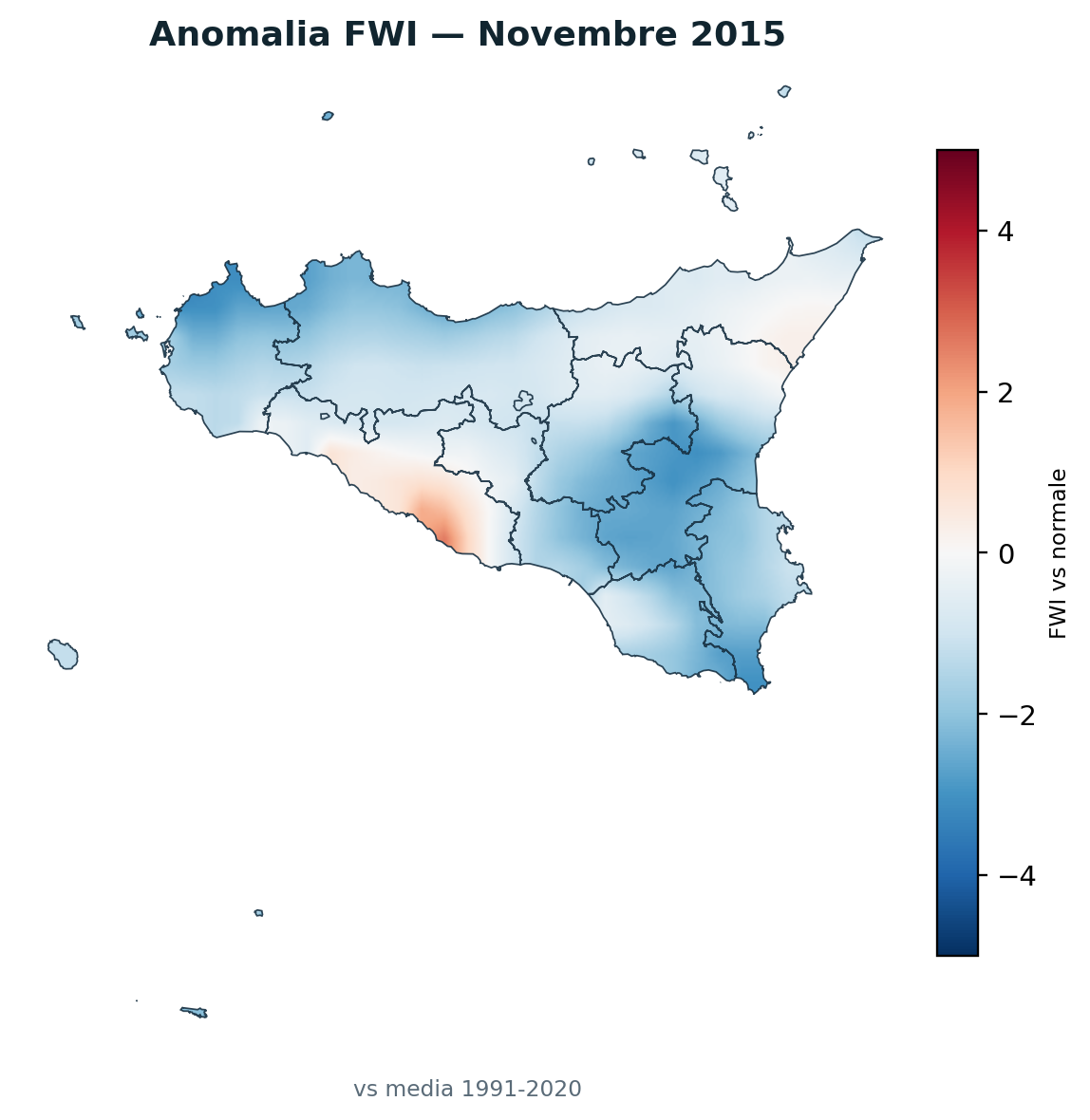 Anomalia vs normale Novembre 2015