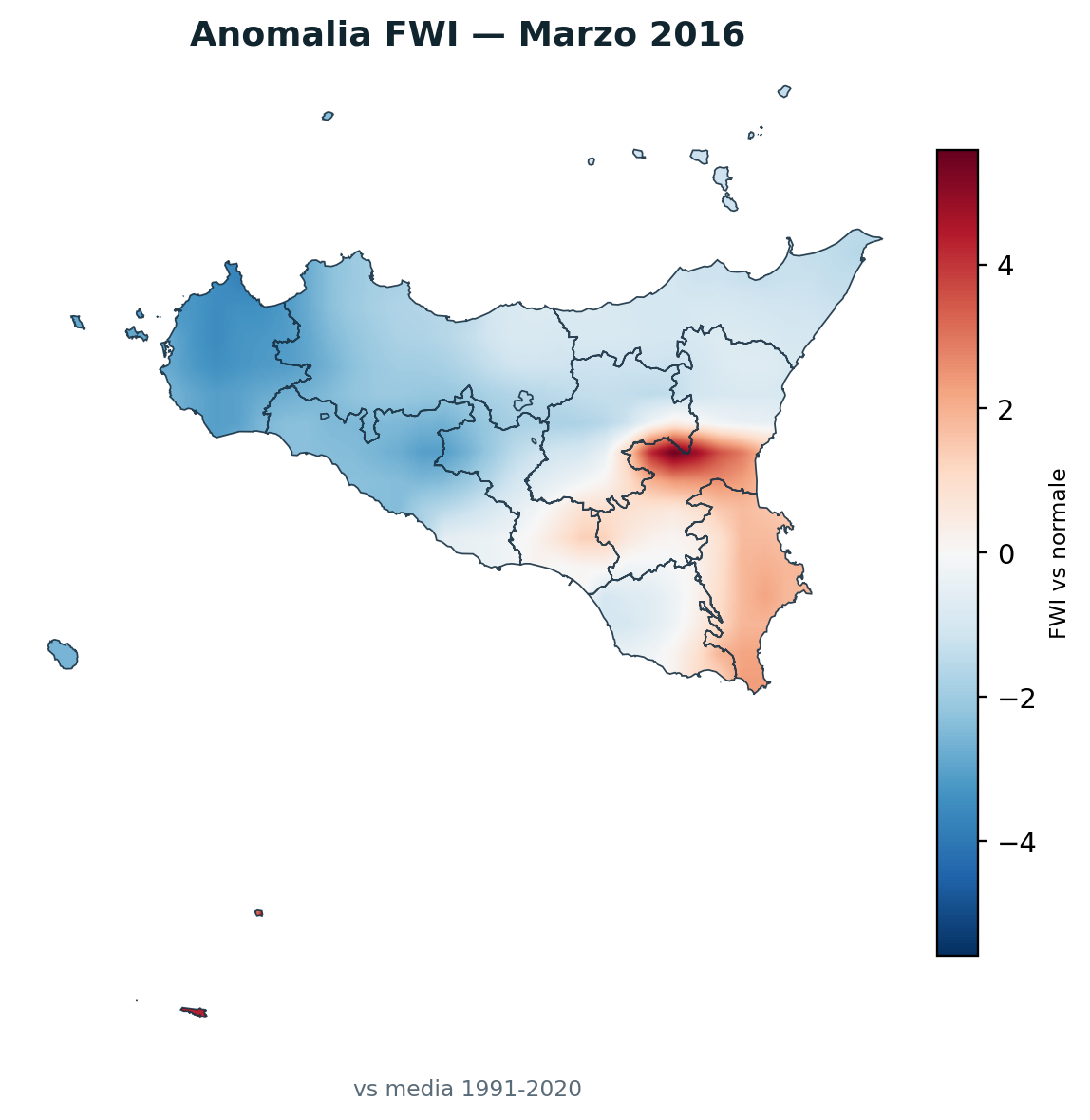 Anomalia vs normale Marzo 2016