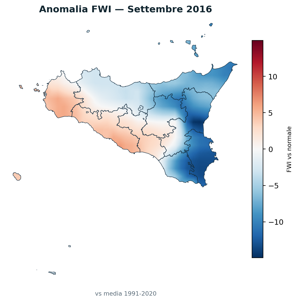 Anomalia vs normale Settembre 2016
