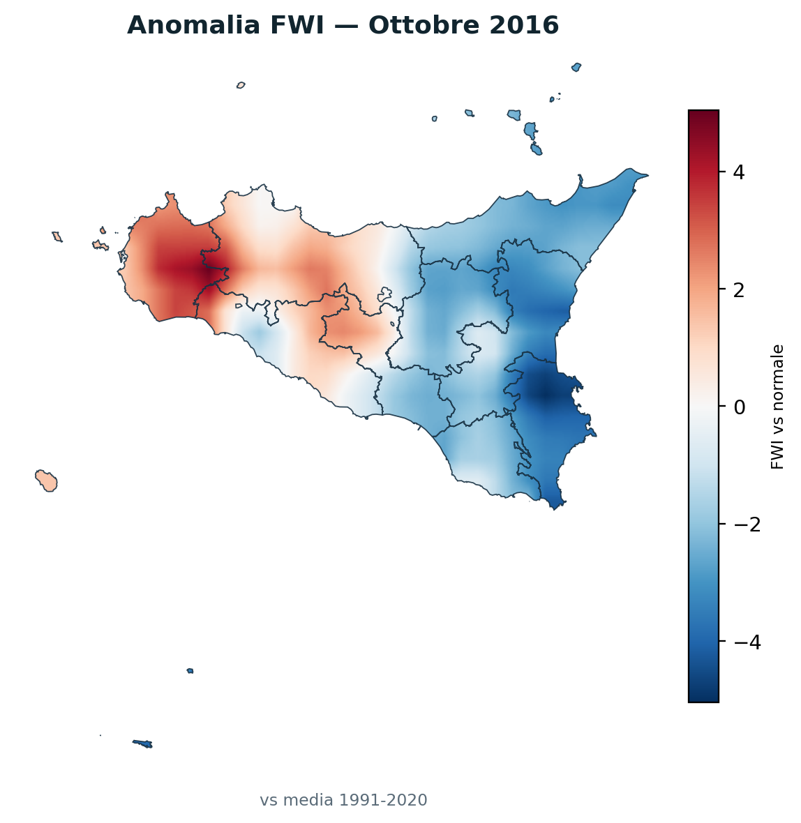 Anomalia vs normale Ottobre 2016