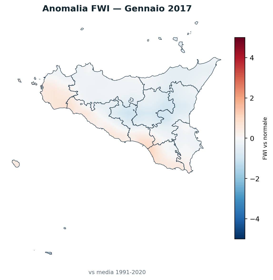 Anomalia vs normale Gennaio 2017