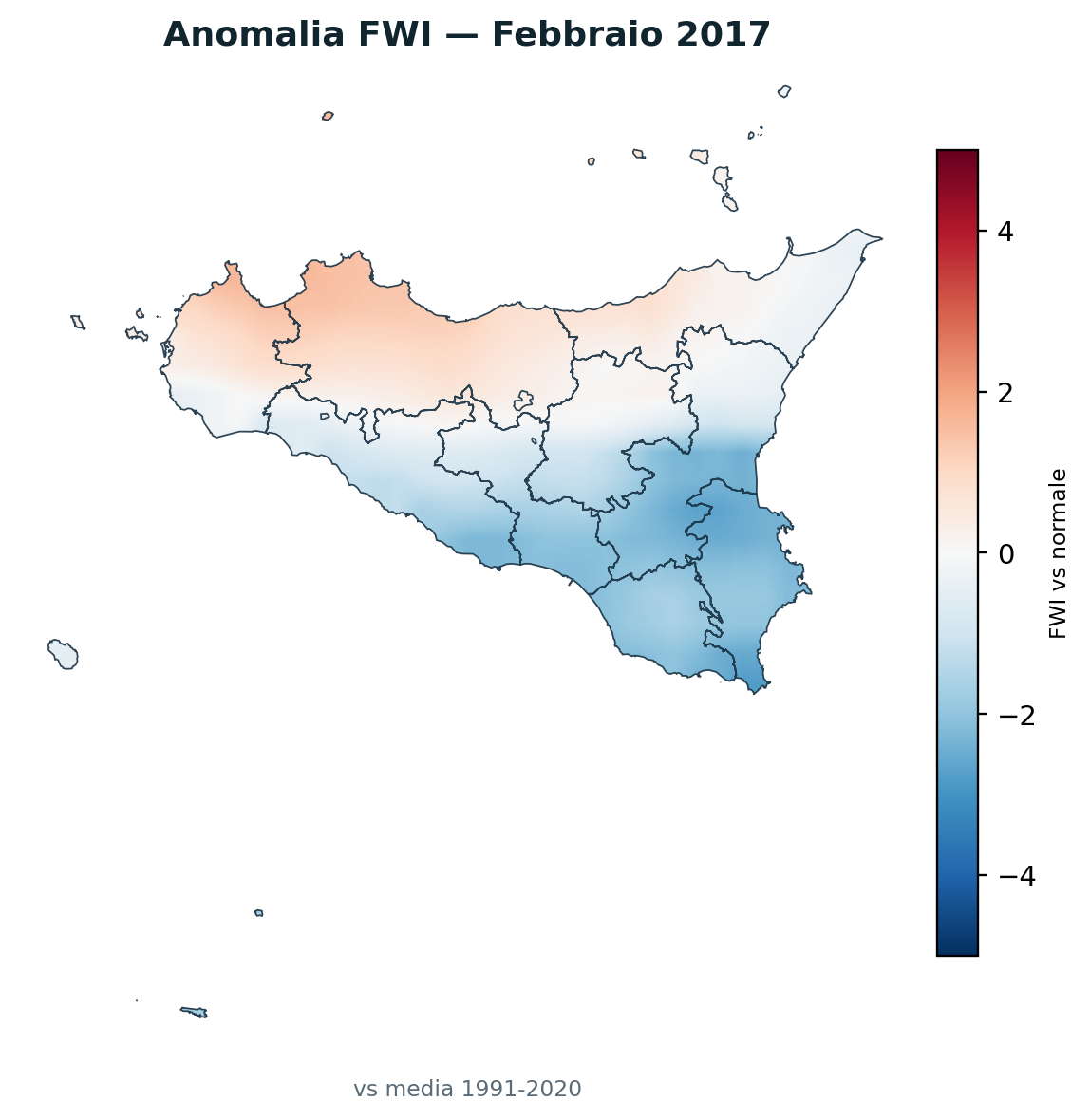 Anomalia vs normale Febbraio 2017