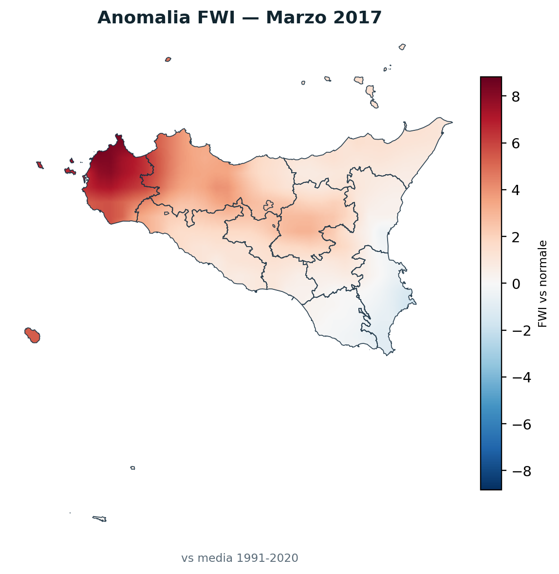 Anomalia vs normale Marzo 2017