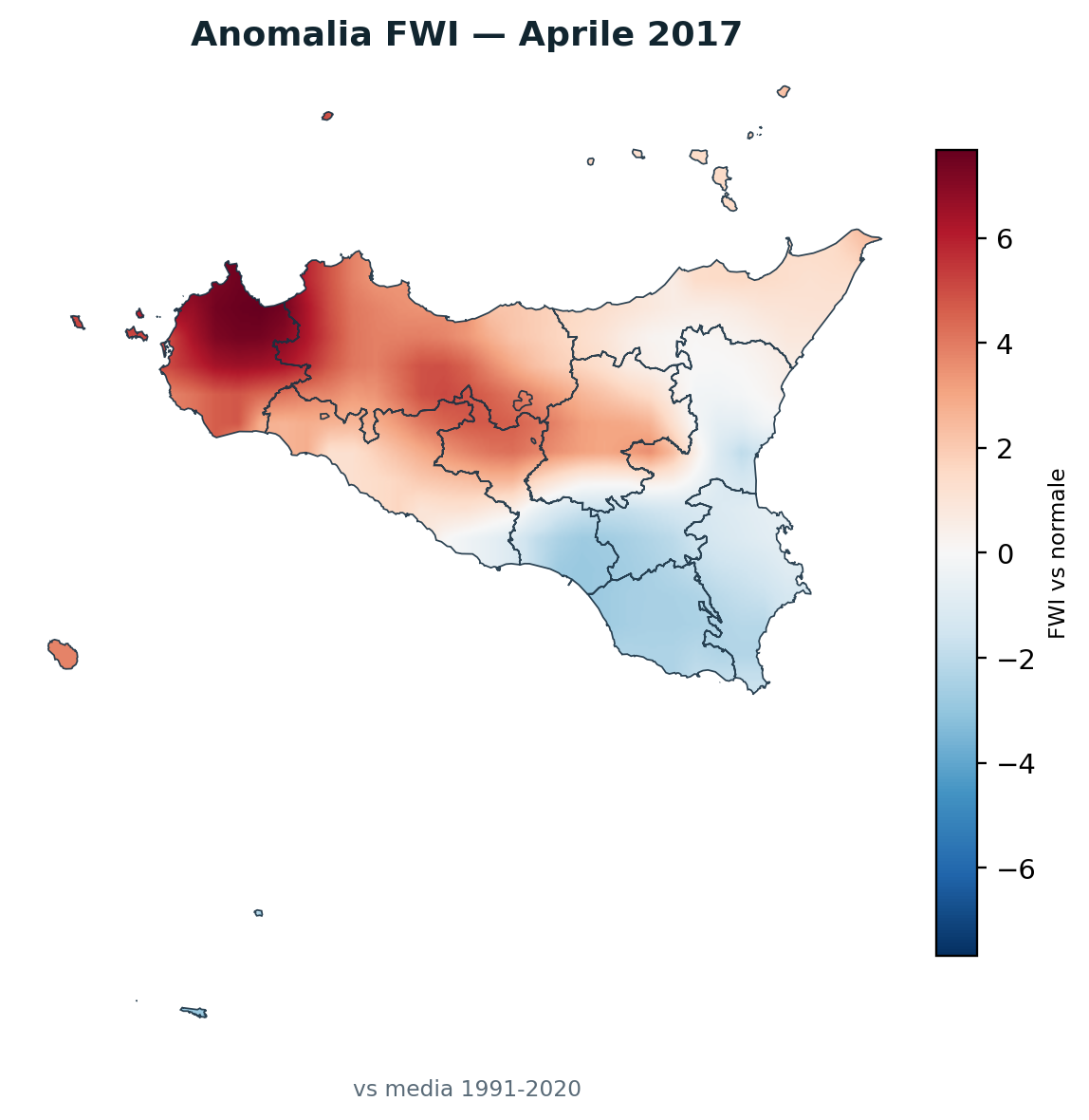 Anomalia vs normale Aprile 2017