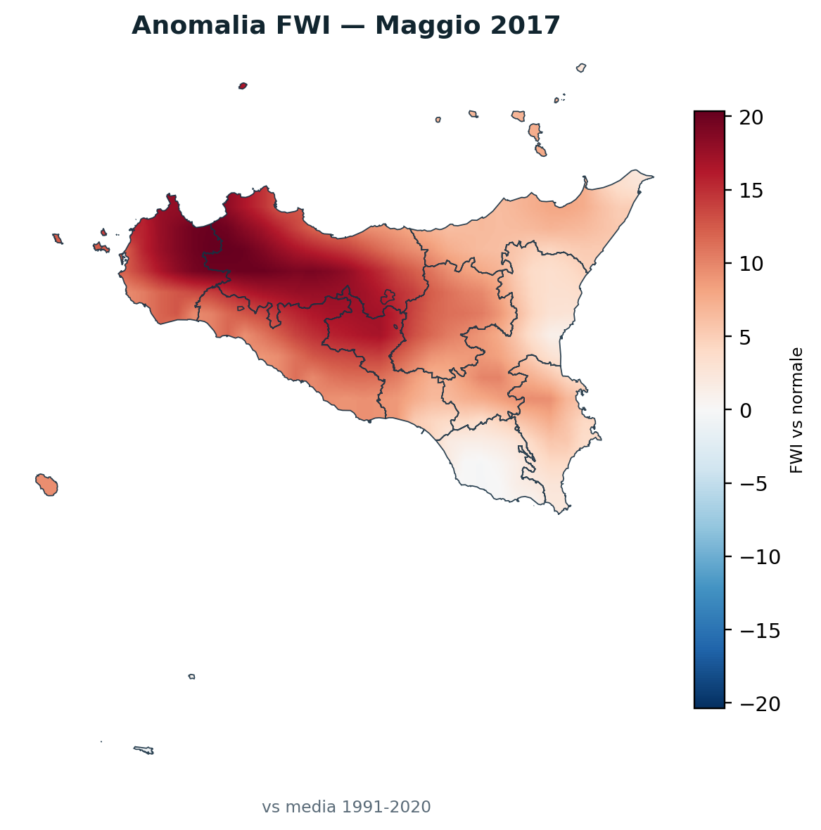 Anomalia vs normale Maggio 2017