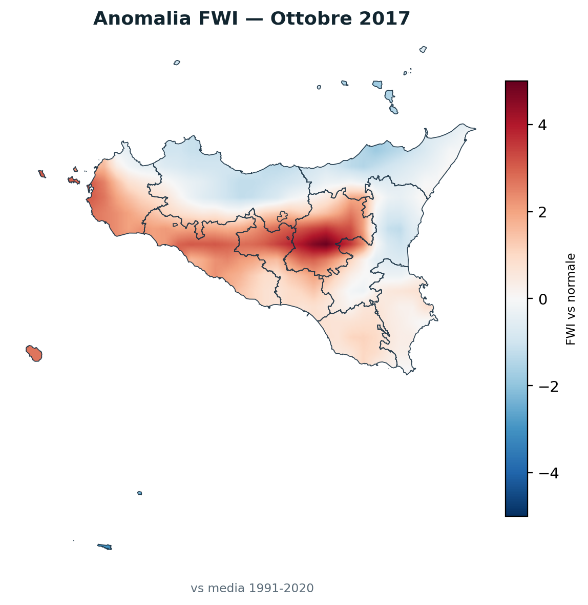 Anomalia vs normale Ottobre 2017