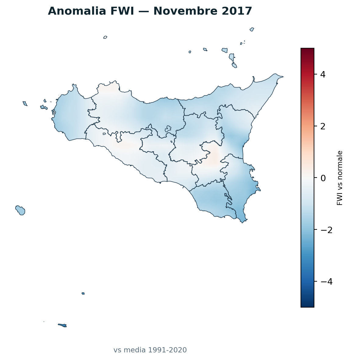 Anomalia vs normale Novembre 2017