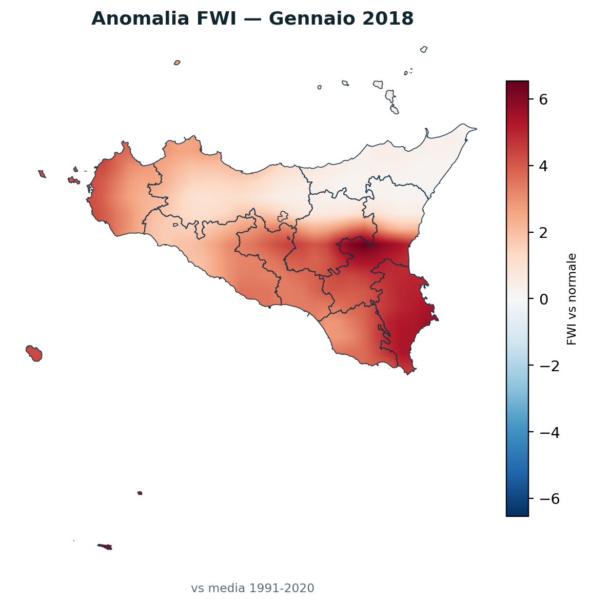 Anomalia vs normale Gennaio 2018