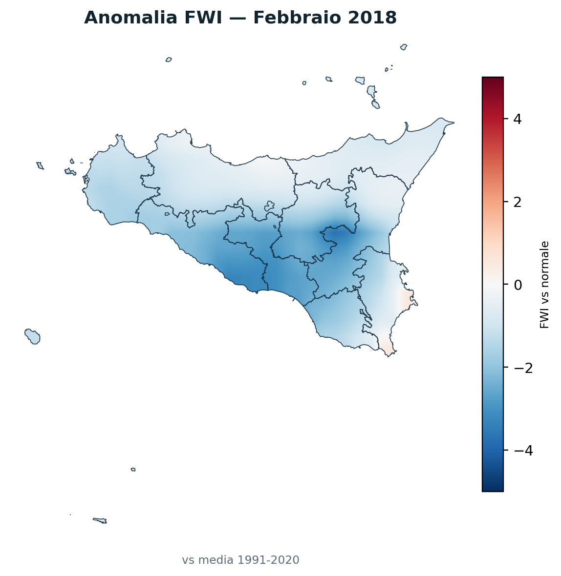 Anomalia vs normale Febbraio 2018