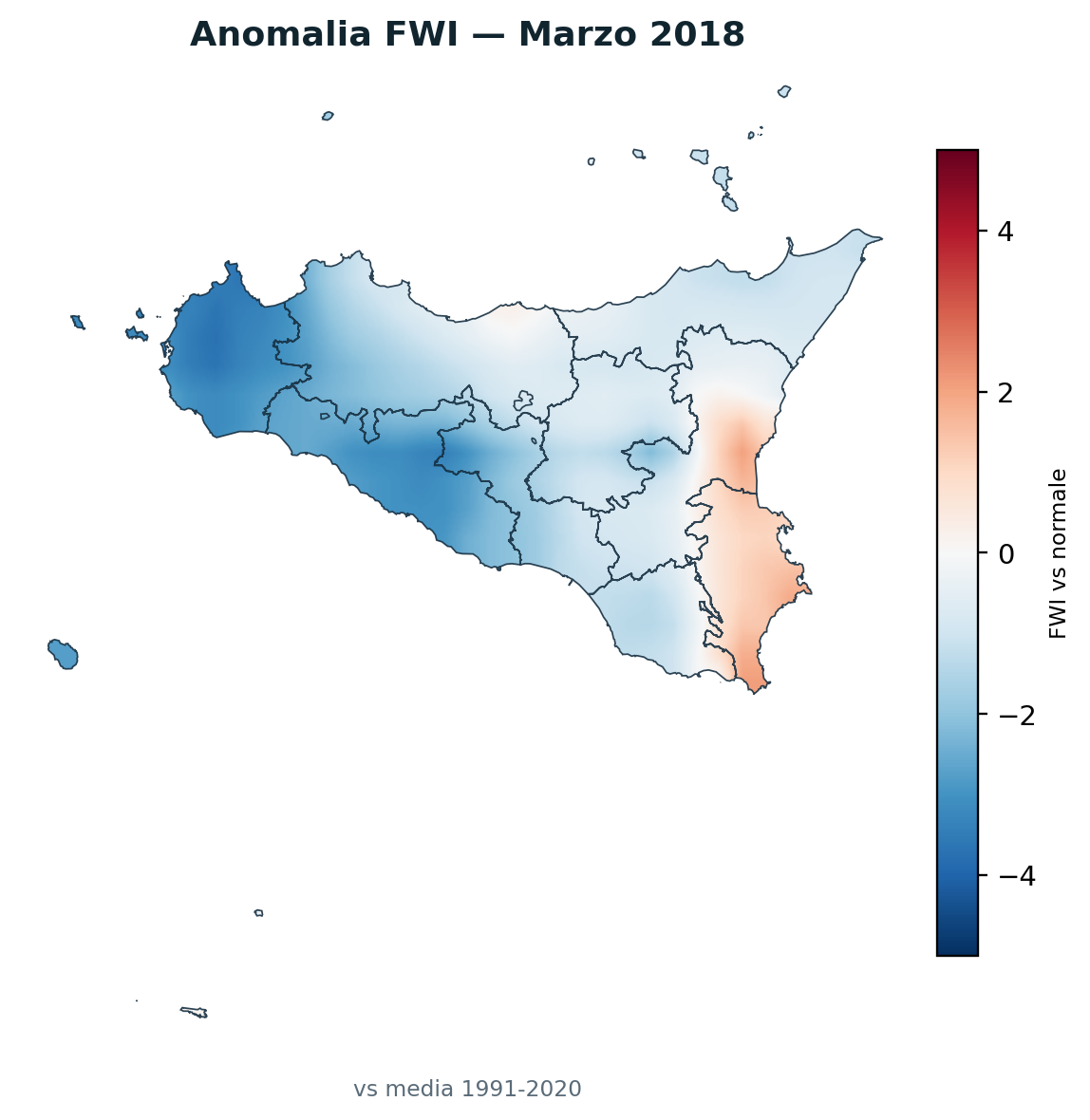Anomalia vs normale Marzo 2018