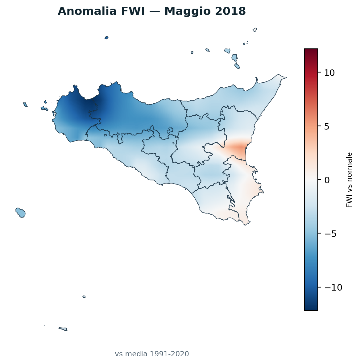 Anomalia vs normale Maggio 2018
