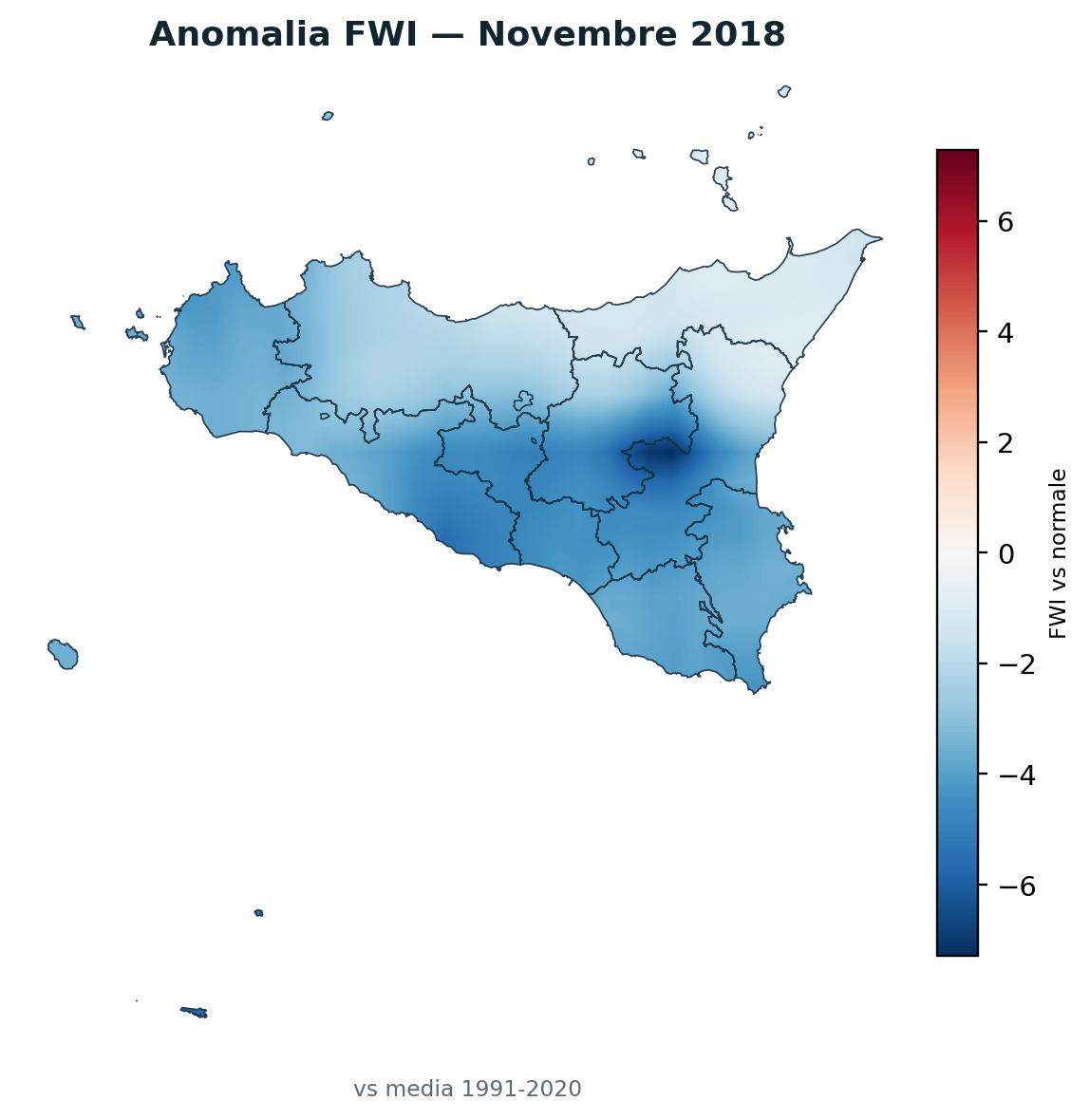 Anomalia vs normale Novembre 2018