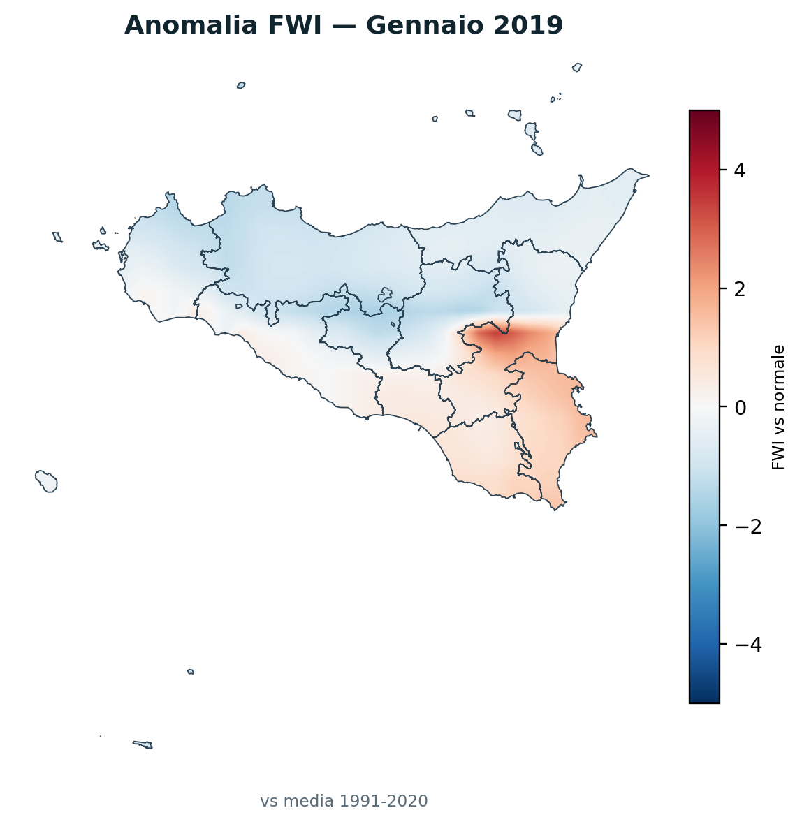 Anomalia vs normale Gennaio 2019