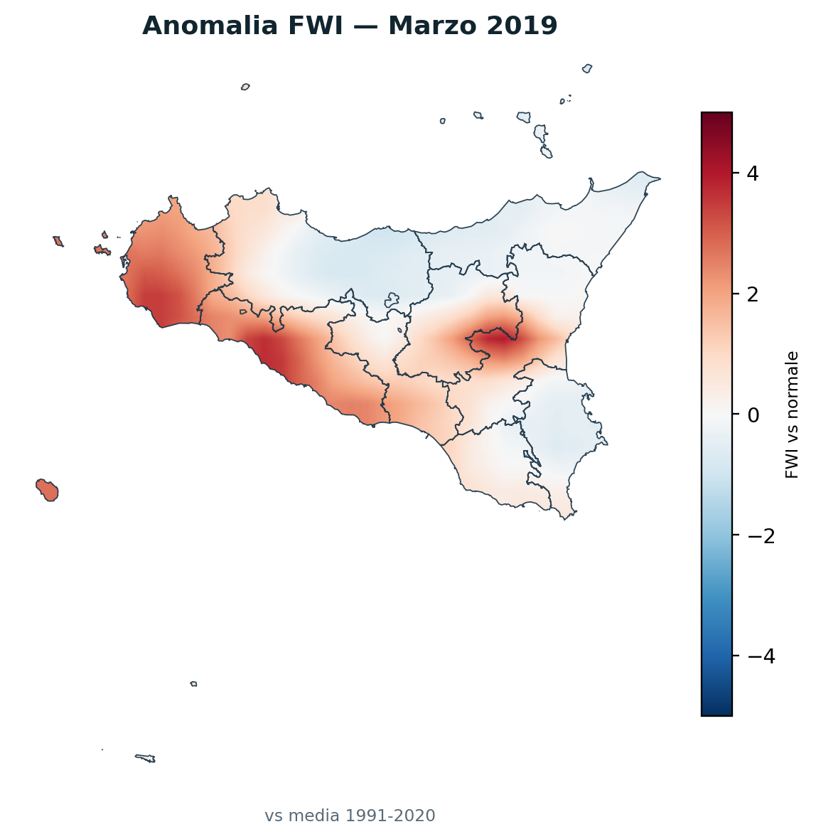 Anomalia vs normale Marzo 2019