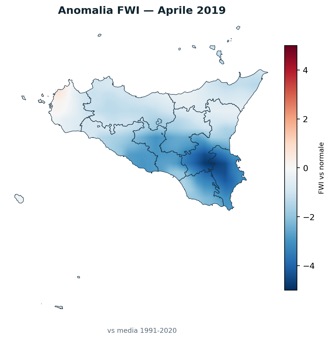 Anomalia vs normale Aprile 2019