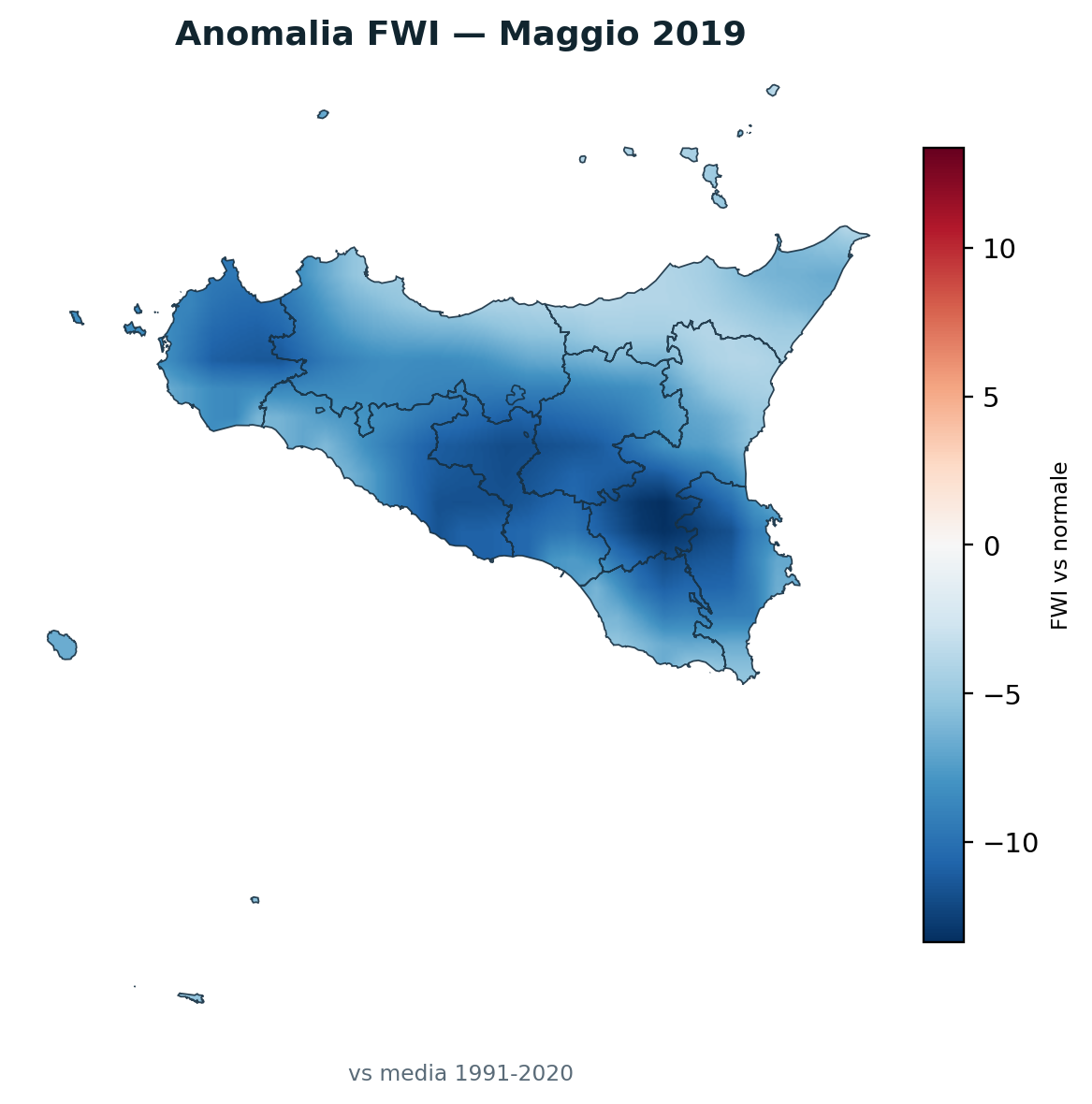 Anomalia vs normale Maggio 2019