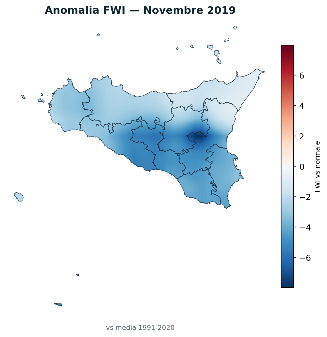 Anomalia vs normale Novembre 2019