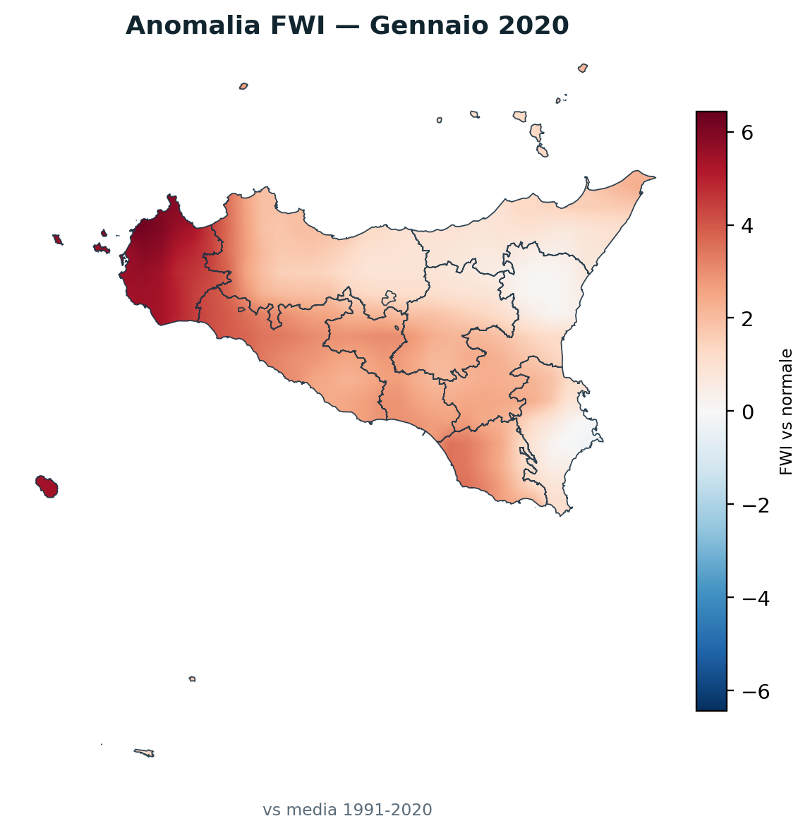 Anomalia vs normale Gennaio 2020
