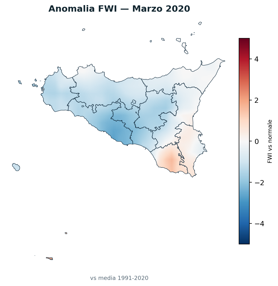 Anomalia vs normale Marzo 2020