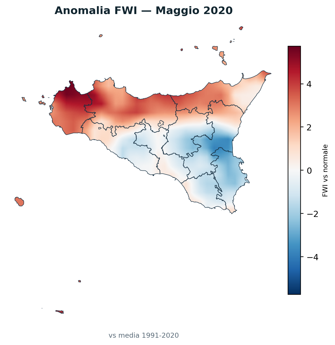 Anomalia vs normale Maggio 2020