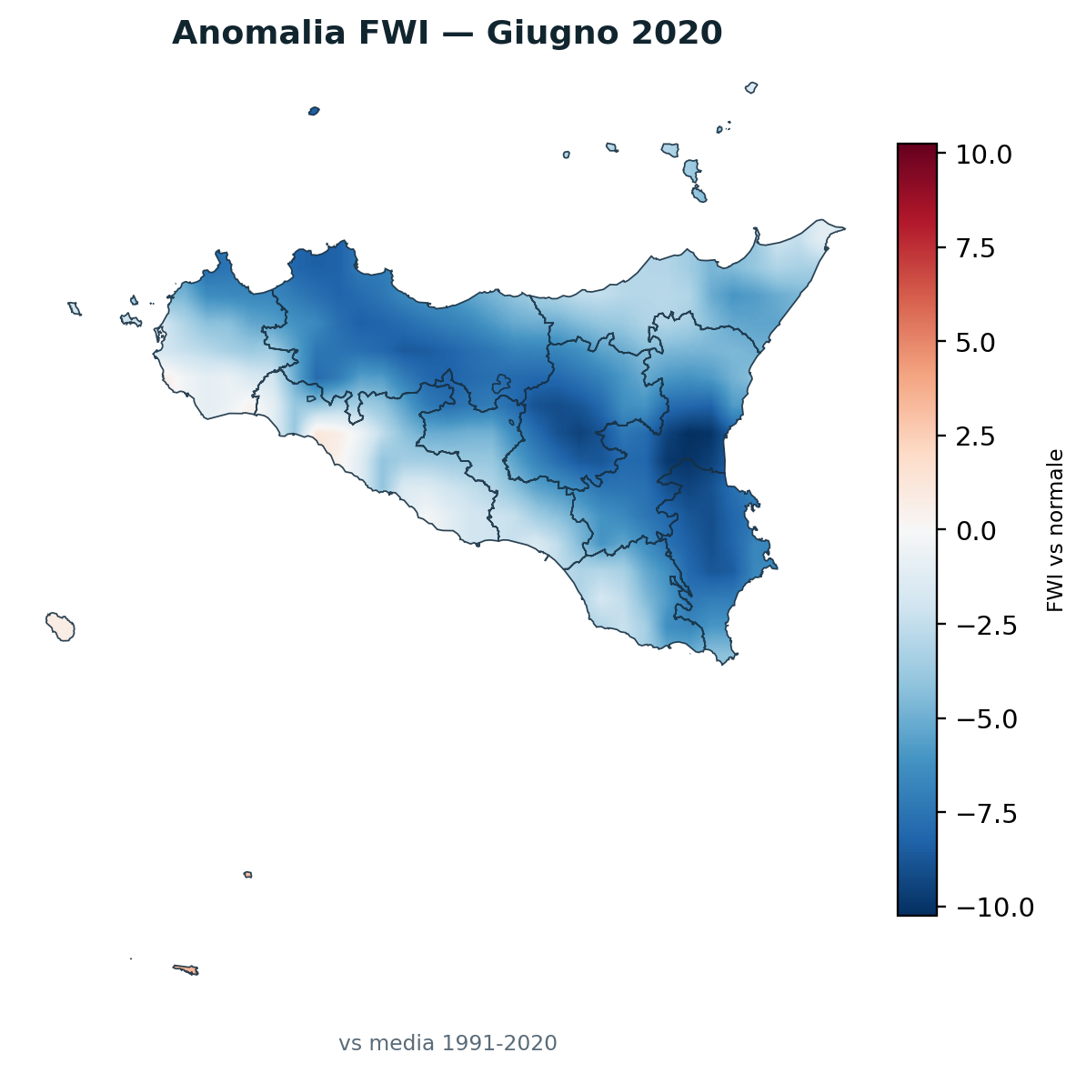 Anomalia vs normale Giugno 2020