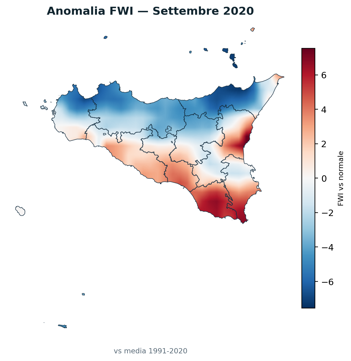Anomalia vs normale Settembre 2020