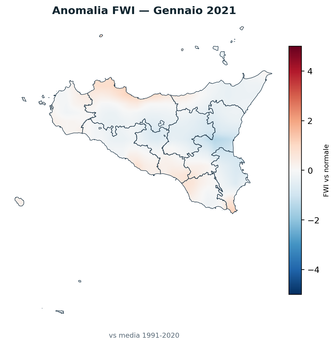 Anomalia vs normale Gennaio 2021