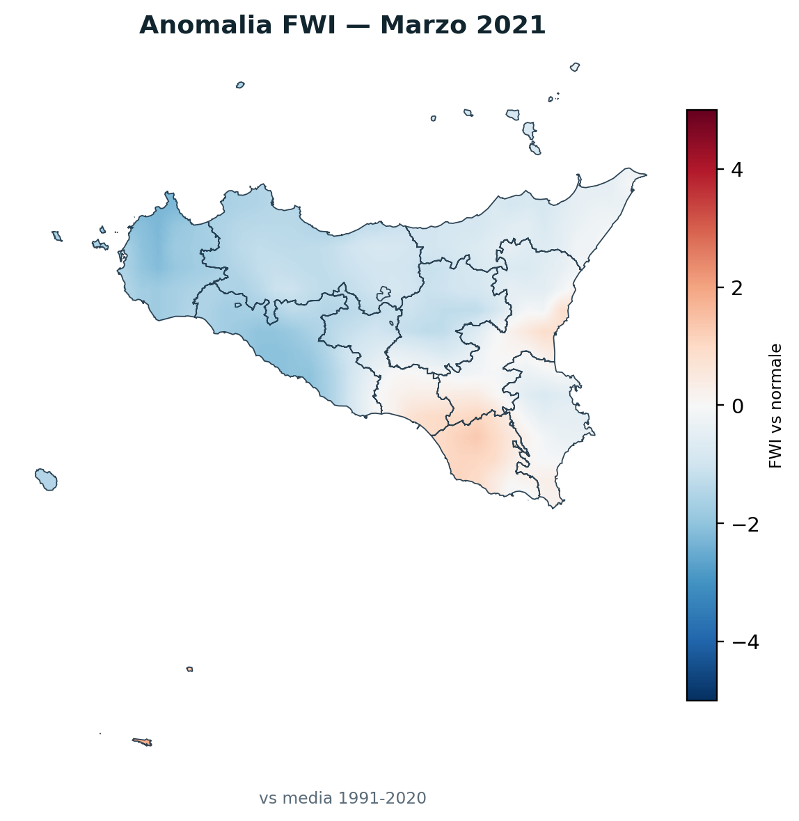 Anomalia vs normale Marzo 2021