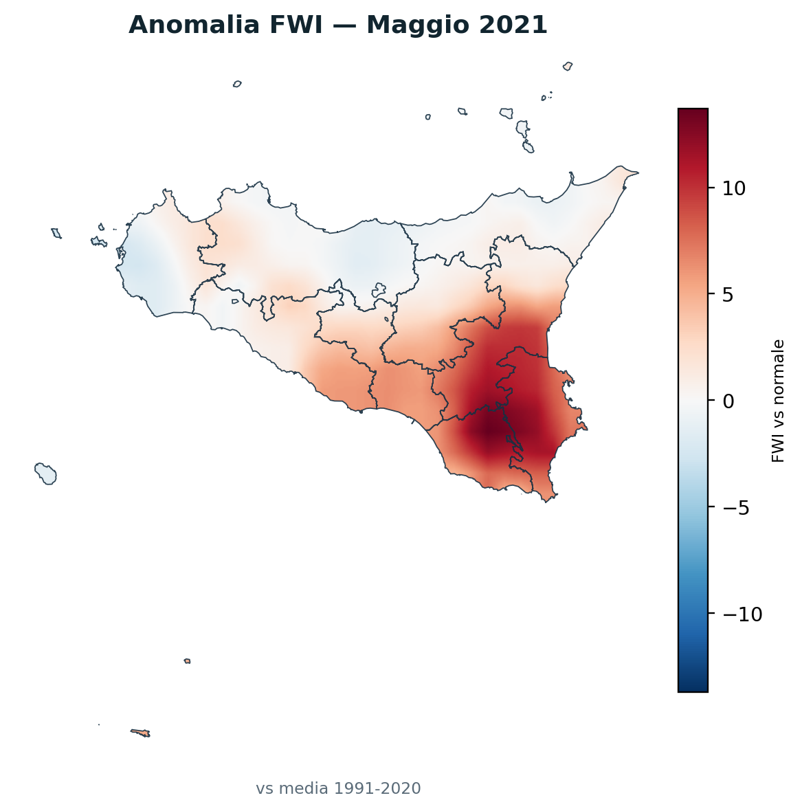 Anomalia vs normale Maggio 2021