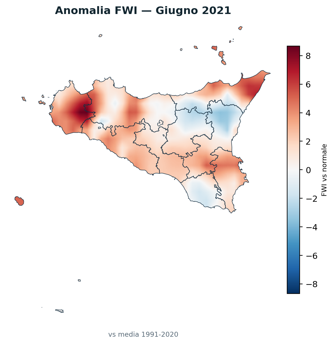 Anomalia vs normale Giugno 2021