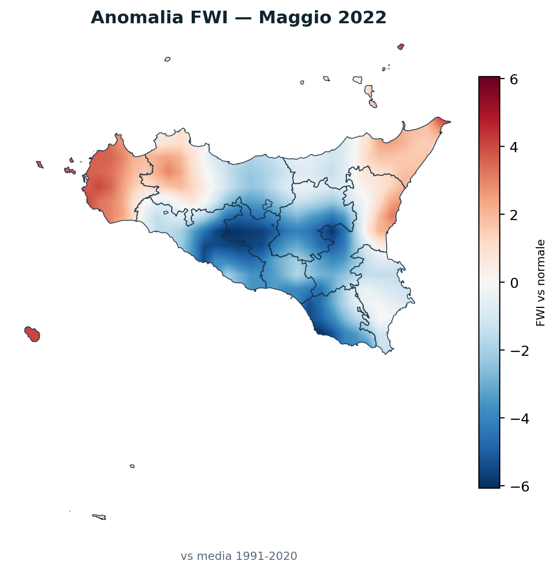 Anomalia vs normale Maggio 2022