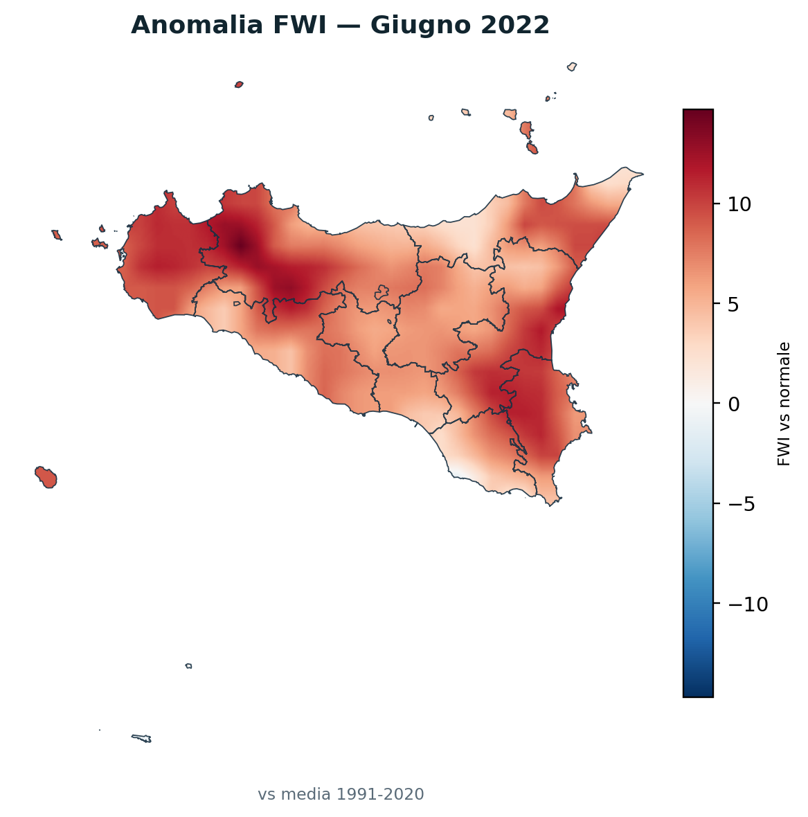 Anomalia vs normale Giugno 2022