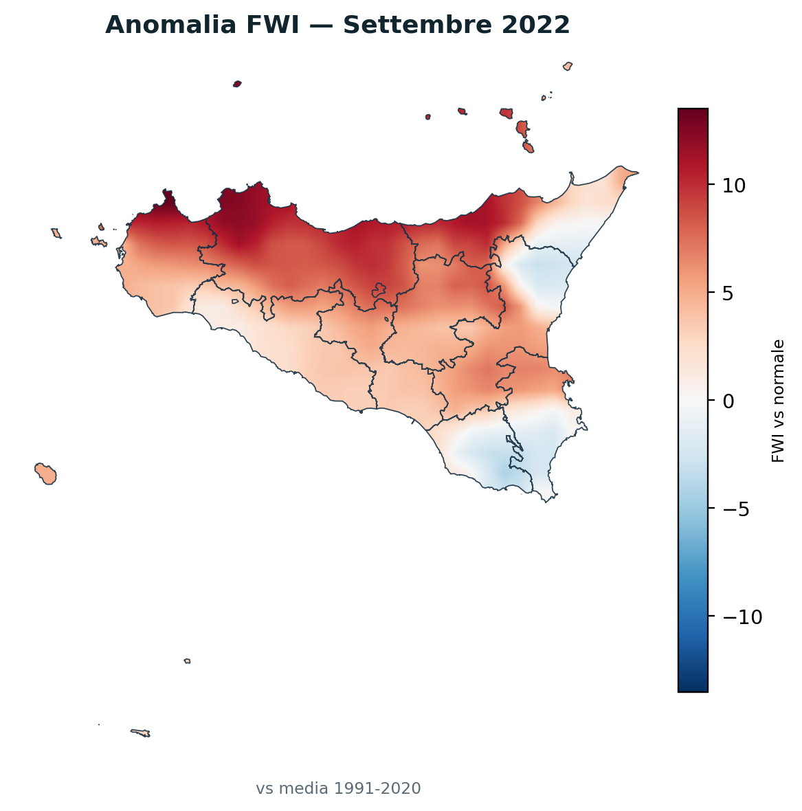 Anomalia vs normale Settembre 2022