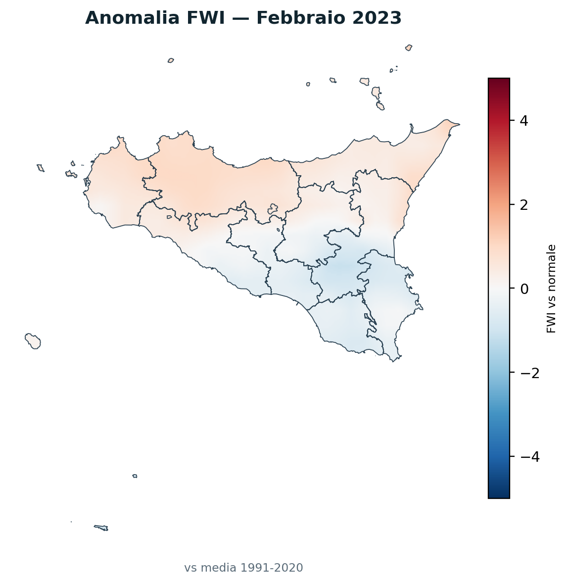 Anomalia vs normale Febbraio 2023