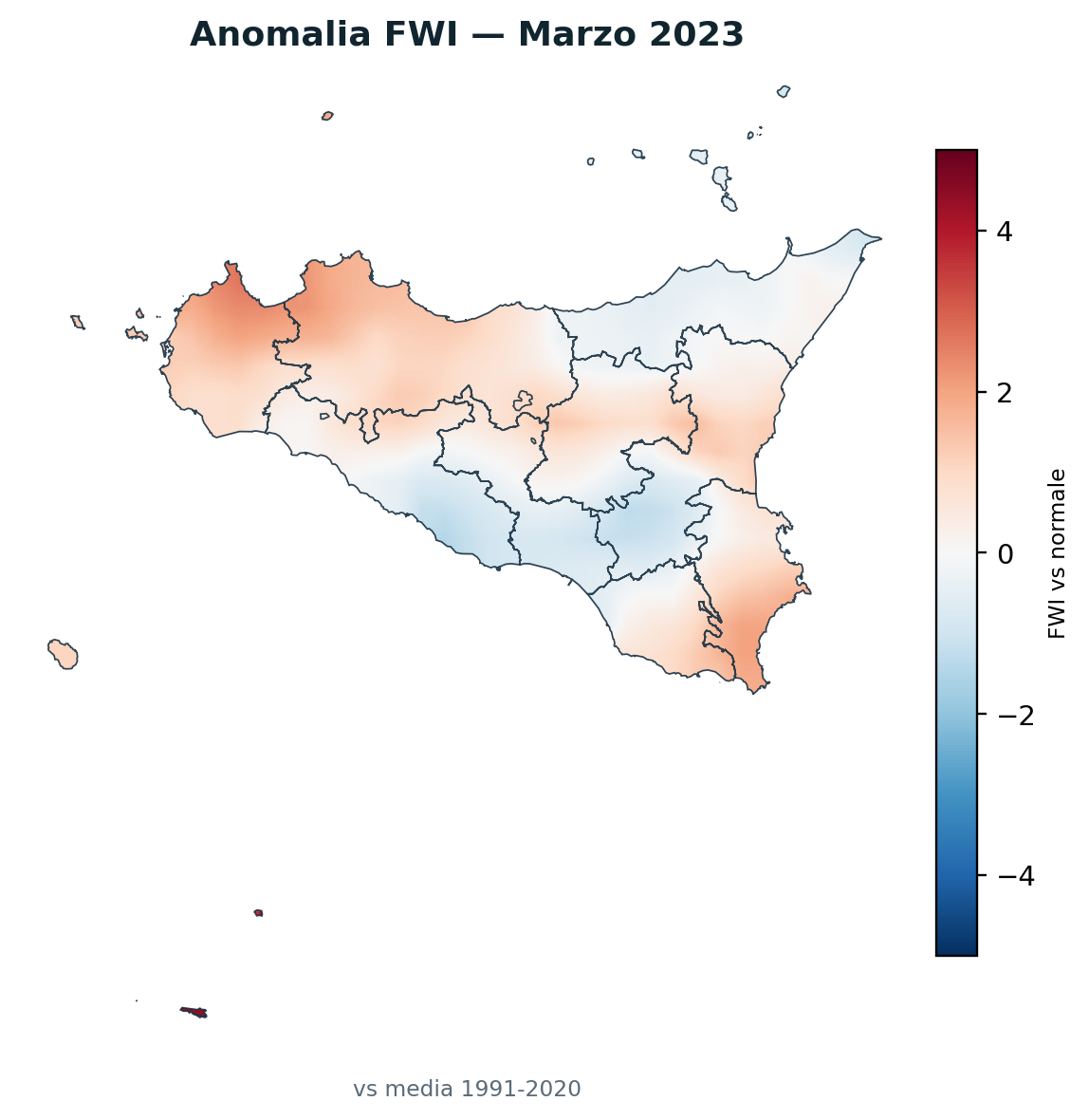 Anomalia vs normale Marzo 2023