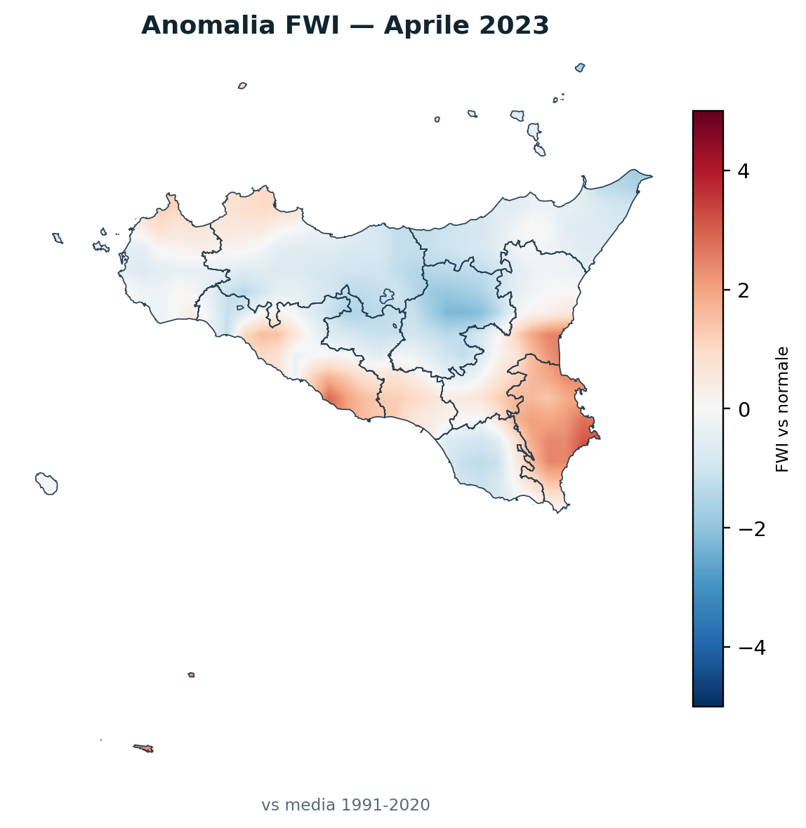 Anomalia vs normale Aprile 2023