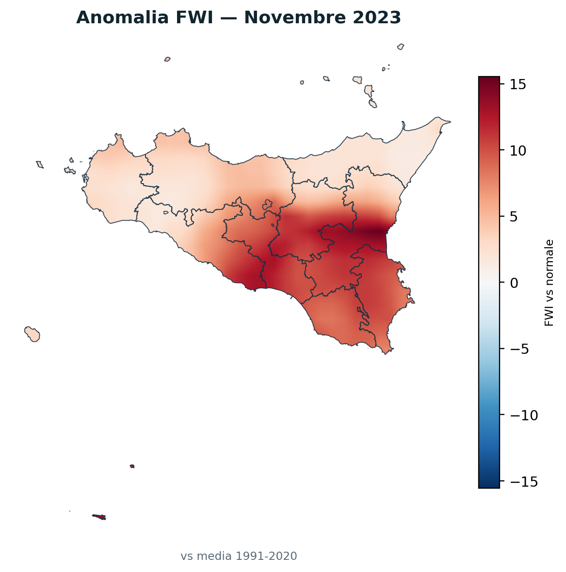Anomalia vs normale Novembre 2023
