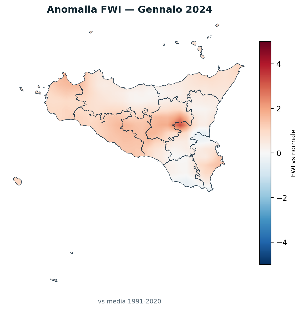 Anomalia vs normale Gennaio 2024