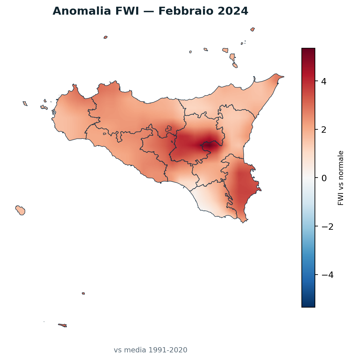 Anomalia vs normale Febbraio 2024