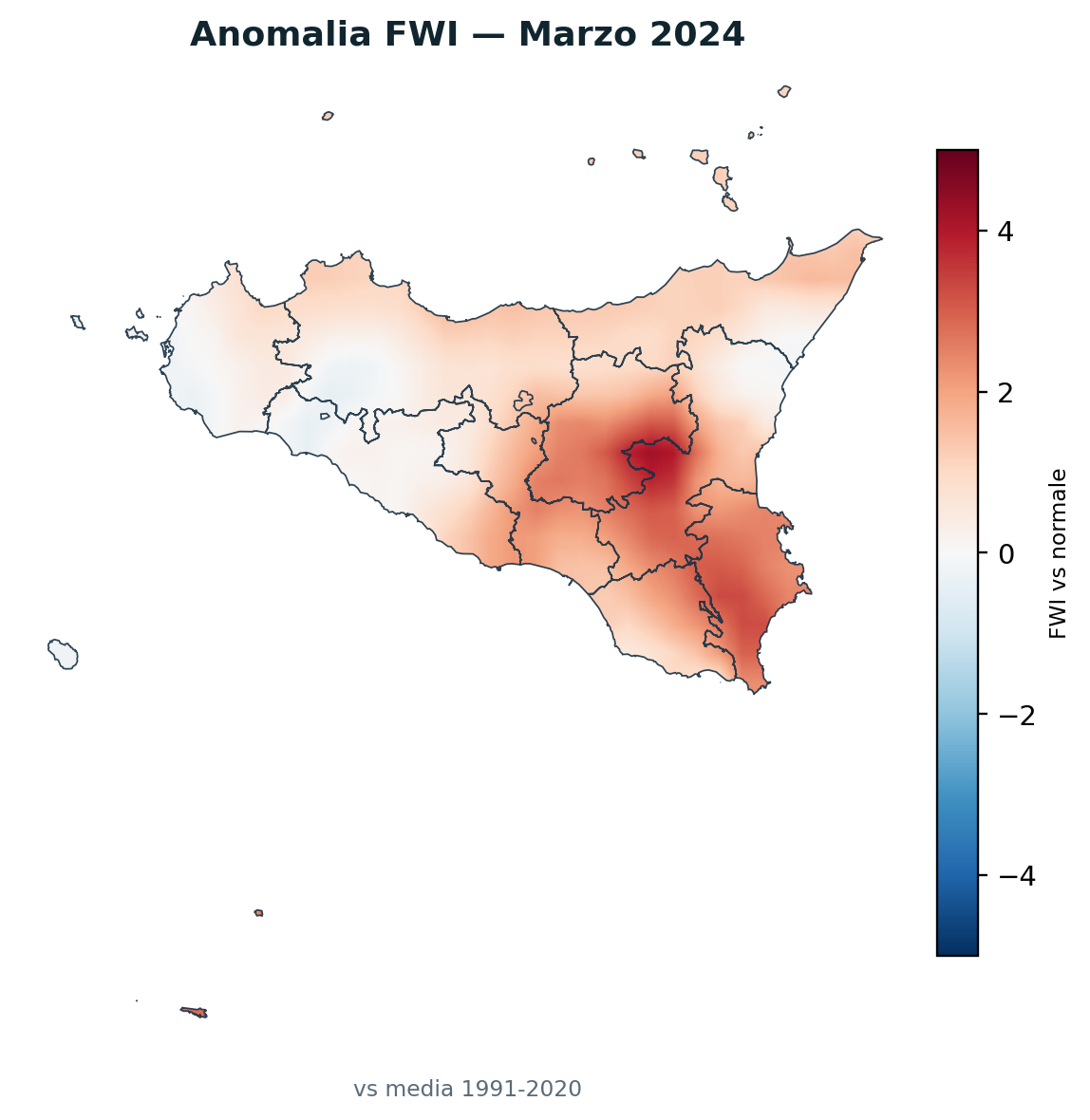 Anomalia vs normale Marzo 2024