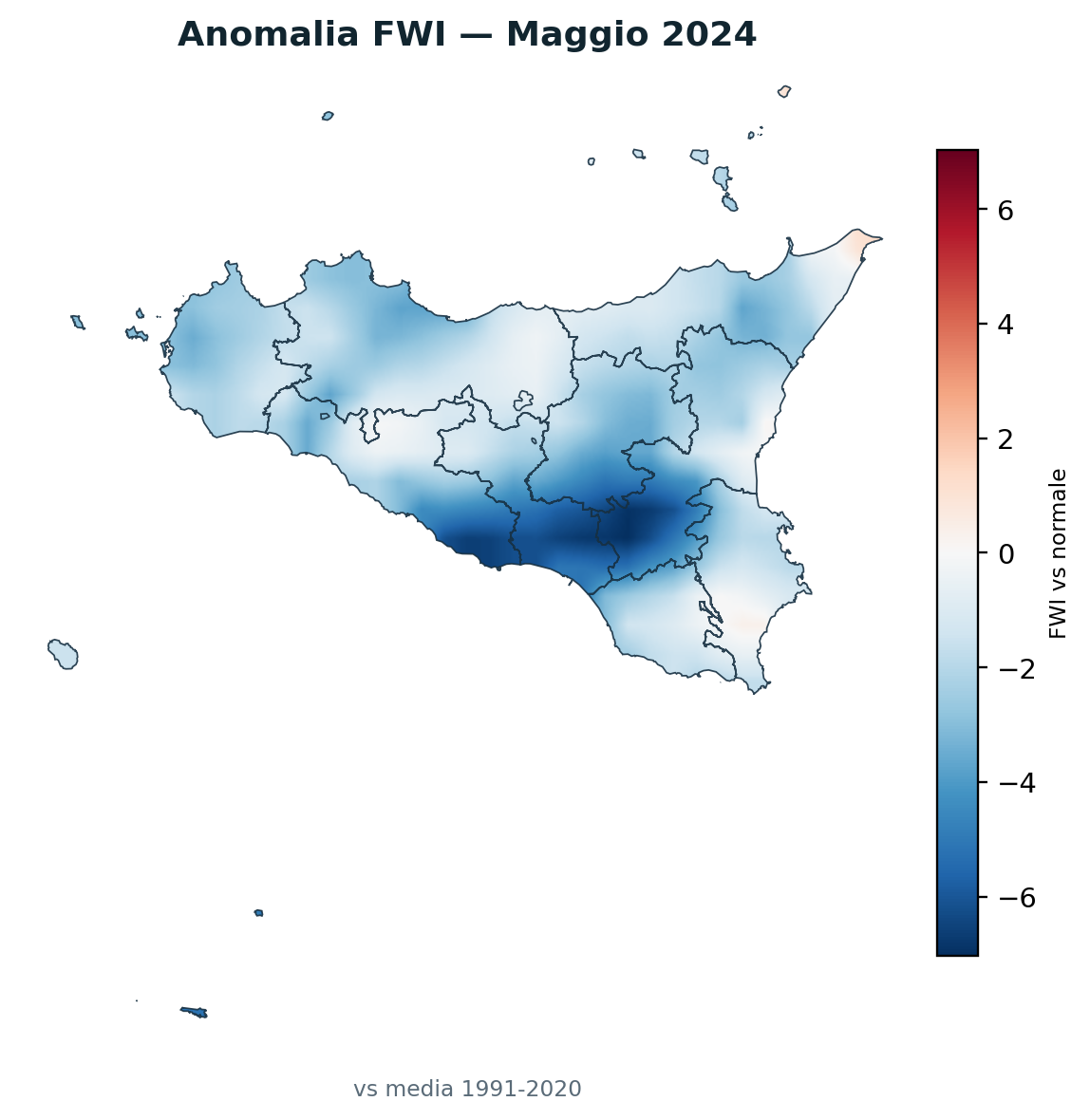 Anomalia vs normale Maggio 2024