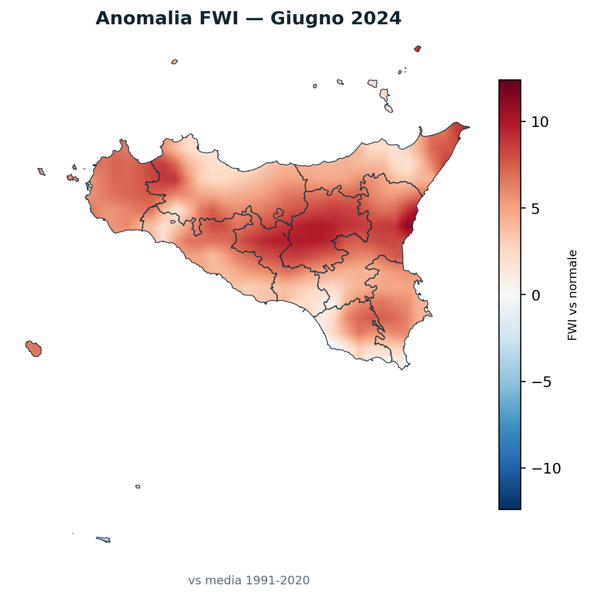 Anomalia vs normale Giugno 2024