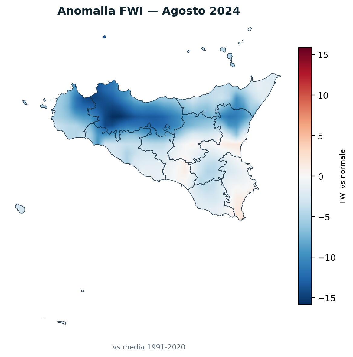 Anomalia vs normale Agosto 2024
