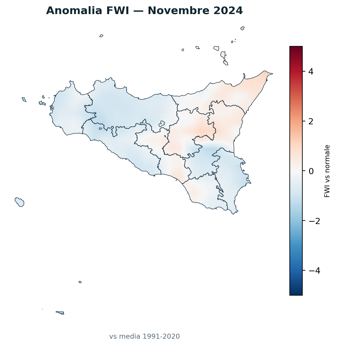 Anomalia vs normale Novembre 2024